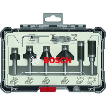 Bosch 2607017470 6pc 1/4" Shank Trim and Edging Router Bit Set