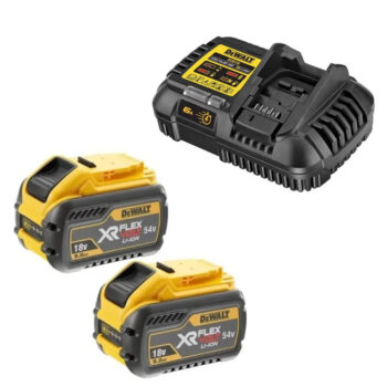 DeWalt DCB547 18V/54V XR Flexvolt 9.0Ah Li-Ion Batteries Twin Pack & DCB118 18v / 54v XR Flexvolt Intelligent Fast Battery Charger