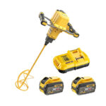 Dewalt DCD240X2 54V XR Flexvolt Brushless Paddle Mixer Kit (2 x 9.0Ah Li-Ion Batteries, Charger, 2 x Paddle Wrenches & Spiral Paddle)