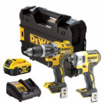 DeWalt DCD796P1 18V XR Brushless Combi Drill (1 x 5.0Ah Li-Ion Battery) & DCF887N Impact Driver Body Only