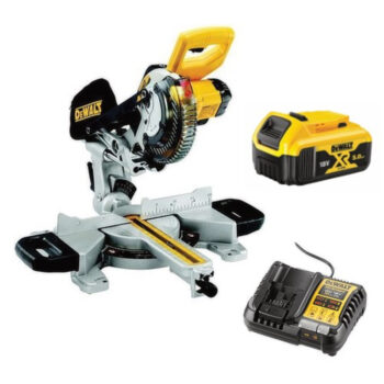 DeWalt DCS365P1 18V XR Cordless XPS 184mm Mitre Saw Kit (1 x 5.0Ah Li-Ion Battery & Charger)