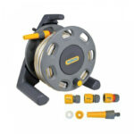 Hozelock Compact Reel & 25m Multi Purpose Garden Hose & Nozzle Connectors 2412