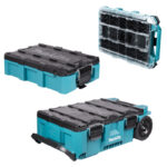 Makita 3 Piece MakTrak Set – Rolling Tool Chest, Medium Toolbox & Low Profile Medium Organiser