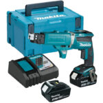 Makita DFS452FJX2 18v Brushless Screwdriver Kit - Autofeed Attachment, 2 x 3ah Batteries, Charger, Case