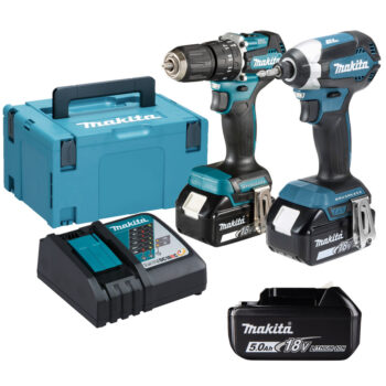 Makita DLX2460T3J 18v Twin Kit - DHP487 Combi Drill and DTD153 Impact Driver - 3 x 5ah Batteries
