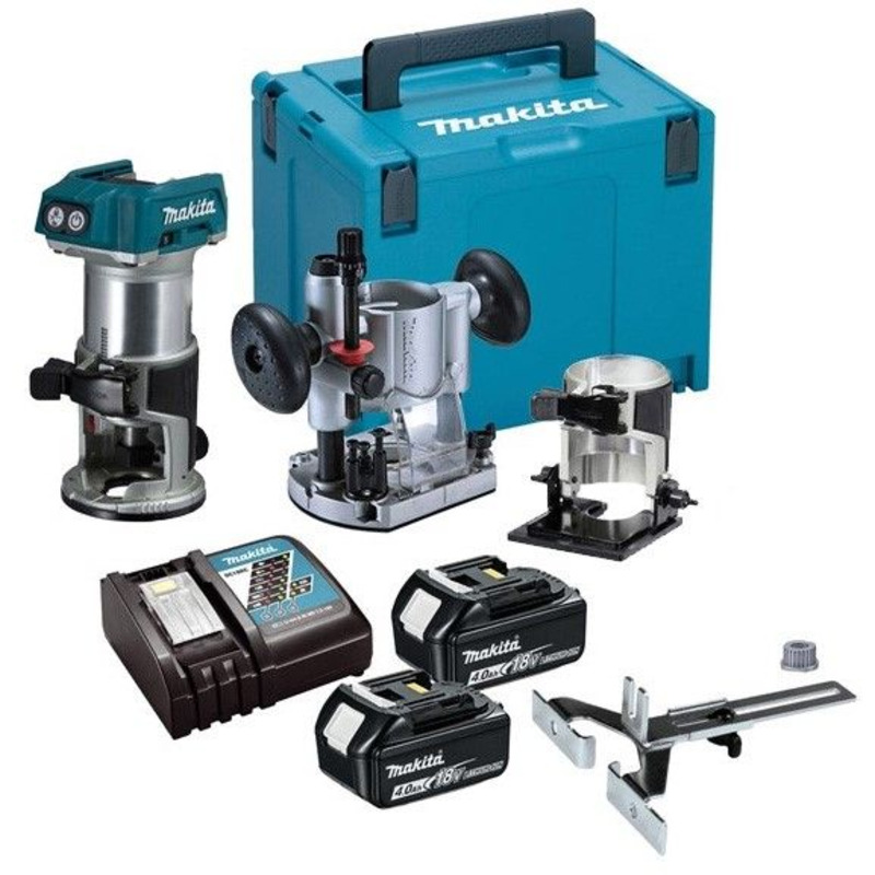 Makita DRT50RMJX2 18v Cordless Brushless Laminate Router Trimmer + Plunge Base + Makita DRT50RMJX2 18v Cordless Brushless Laminate Router Trimmer + Plunge Base +
