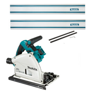 Makita DSP601ZJU 18vx2 165mm Brushless LXT Plunge Saw Naked with 2 Rails and Connector Set