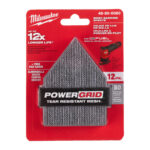 Milwaukee 48805120 12pc Power Grid Mesh Delta Sanding Sheet 67mm x 92mm G120 & Pad Saver