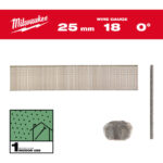 Milwaukee 4932492551 18G 25mm Brad Nails Galvanised - Thin Finish Head - 5000pc