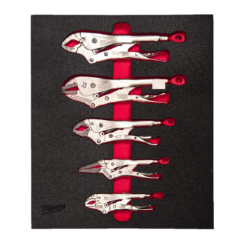 Milwaukee 4932493634 5pc Torque Lock Locking Pliers Set with Foam Insert Steel Storage