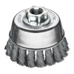 Milwaukee Knotted Cup Brushes For Small Angle Grinder - 0.5mm Wire Gauge