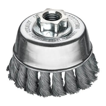 Milwaukee Knotted Cup Brushes For Small Angle Grinder - 0.5mm Wire Gauge