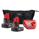 Milwaukee M12 6.0Ah Energy Pack In PTM Bag - 2 x M12B6 6.0Ah Batteries, C12C Charger with PTM Bag