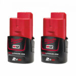 Milwaukee M12B2 12V 2.0Ah RedLithium Batteries (Twin Pack)
