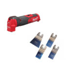 Milwaukee M12FMT-0 Fuel Brushless Multi-Tool Bare Unit & H4MAK 4 Piece Blade Set