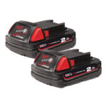 Milwaukee M18B2 18V 2.0Ah RedLithium-Ion Batteries (Twin Pack)