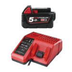 Milwaukee M18B5/M12-18 5.0Ah RedLithium-Ion Battery & Charger Bundle (1 x Batt)