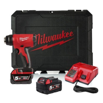 Milwaukee M18BHG-502C 18V Compact Heat Gun Kit (2 x 5.0Ah RedLithium-Ion Batteries, Charger & Case)