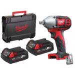 Milwaukee M18BIW12-202C 18V Compact 1/2″ Impact Wrench with Case (2 x 2.0Ah RedLithium-Ion Batteries)
