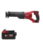 Milwaukee M18BSX-0 18V Reciprocating Saw Sawzall Naked & 5.0ah Battery