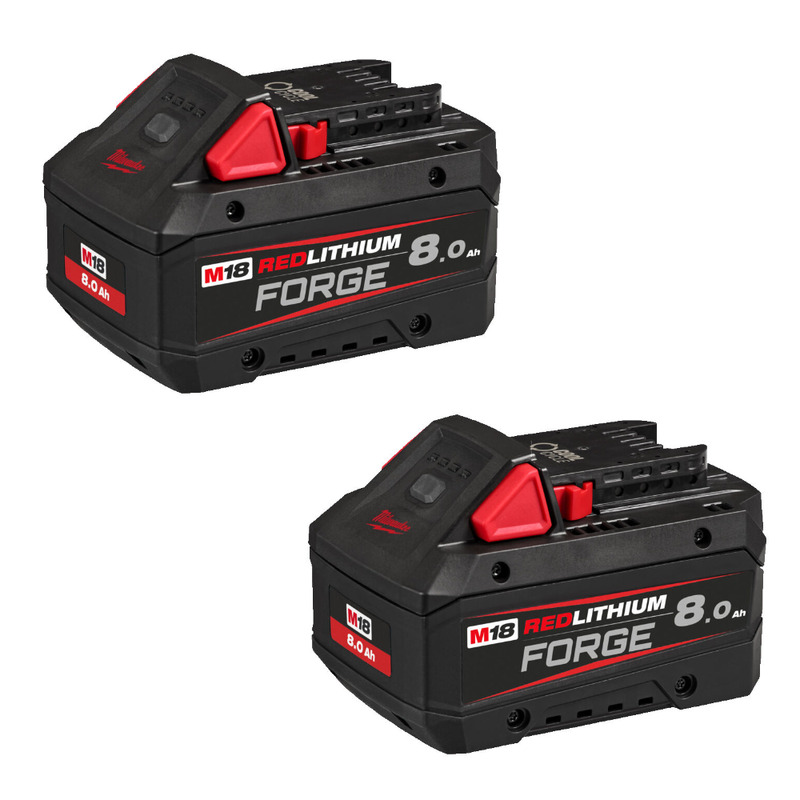 Milwaukee M18FB8 18v Forge 8ah Battery Twin Pack - 2 x M18FB8 Batteries Milwaukee M18FB8 18v Forge 8ah Battery Twin Pack - 2 x M18FB8 Batteries