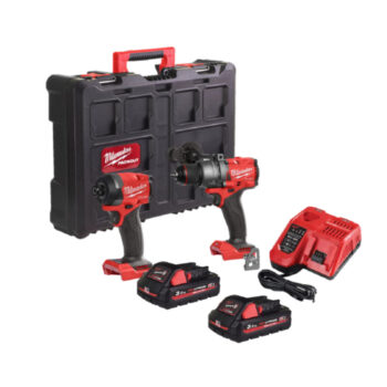 Milwaukee M18FPP2A3-302P Fuel M18FPD3 Combi & M18FID3 Impact Twin Kit 2 x 3ah High Output Batteries