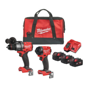 Milwaukee M18FPP2A3-503B Fuel M18FPD3 Combi & M18FID3 Impact Twin Kit 3 x 5ah Batteries