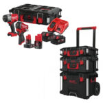 Milwaukee M18FPP2AQ2-564P 18v 1/2″ / 12v 3/8″ Fuel Impact Wrench Twin Kit & 4932464244 3 Piece PACKOUT Storage System Set