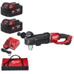 Milwaukee M18FRAD2-0 18V Fuel Super Hawg Right Angle Drill Driver Kit - 2 x 5.0ah Batteries, Charger & Bag