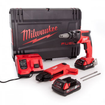 Milwaukee M18FSGC-202X 18V Fuel Drywall Screwgun (2 x 2.0Ah RedLithium-Ion Batteries, Charger & Case)
