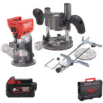 Milwaukee M18FTR-0X 18V Fuel Cordless Trim Router with Accessories Naked & 5.0ah Battery