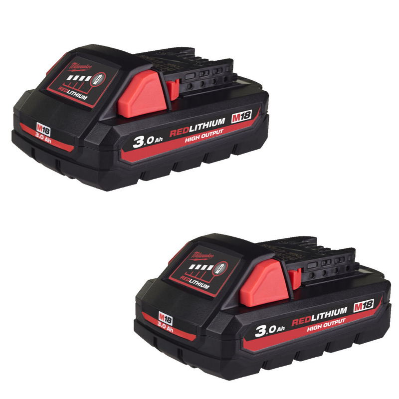 Milwaukee M18HB3 18V 3.0Ah RedLithium-Ion High Output Battery (Twin Pack) Milwaukee M18HB3 18V 3.0Ah RedLithium-Ion High Output Battery (Twin Pack)