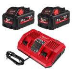 Milwaukee M18HB5 5.5ah High Output Battery Twin Pack and Dual Bay Charger Energy Kit