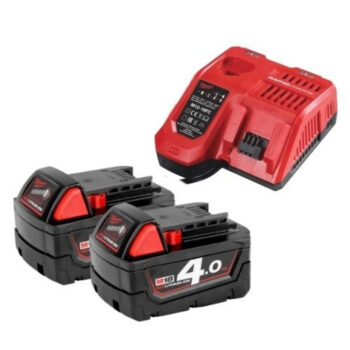 Milwaukee M18NRG-402 18V Energy Pack (2 x M18B4 4.0Ah Battery & M12-18FC Charger)