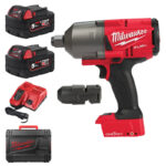 Milwaukee M18ONEFHIWF34-502X 18V One Key Fuel 3/4" Wrench Kit with Sleeve (2 x 5.0Ah RedLithium-Ion Batteries, Charger & Case)