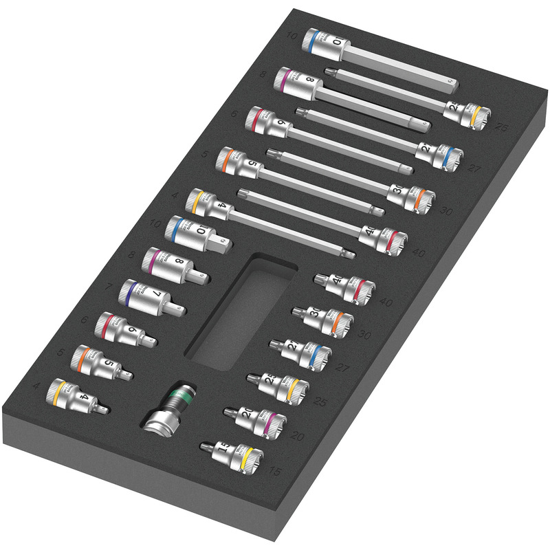 Wera 9723 Foam Insert Zyklop B 3/8" Bit Socket Set 1, 22pc Wera 9723 Foam Insert Zyklop B 3/8" Bit Socket Set 1, 22pc